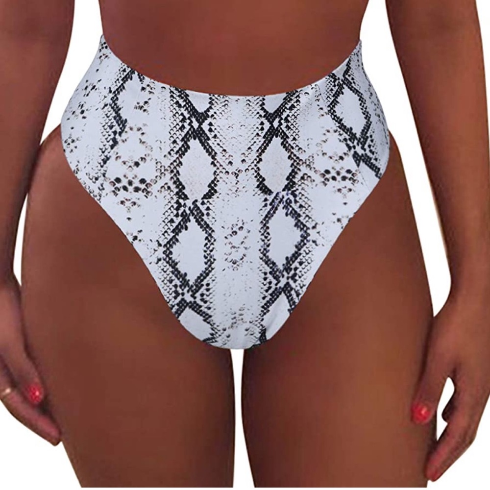 NWOT MOOSLOVER White Snake Print High Rise Bikini